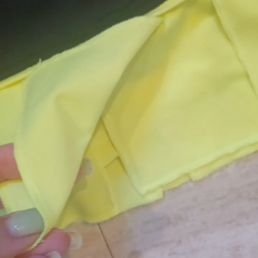Jofit Black/Neon Yellow Pleated Split Panel Trim Leisure/Golf Skort